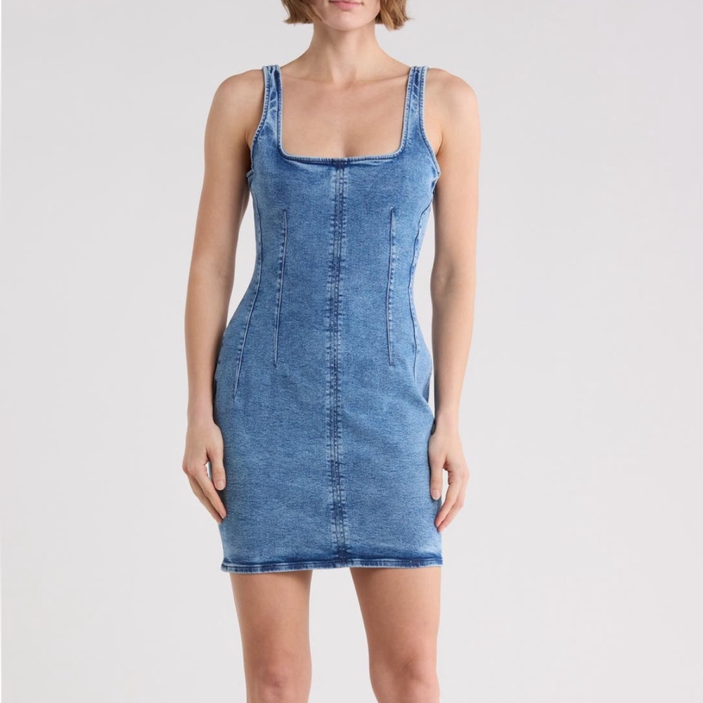Good American Blue Denim Mini Dress